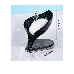 Leaf Shaped Bar Soap Cleaning Sponge Holder Tray H